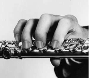 "Classical" flute grip - right hand